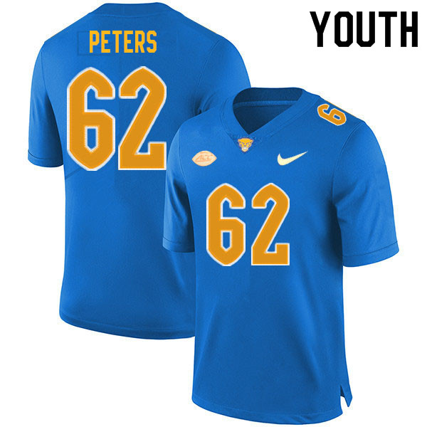 Youth #62 Dakota Peters Pitt Panthers College Football Jerseys Sale-Royal